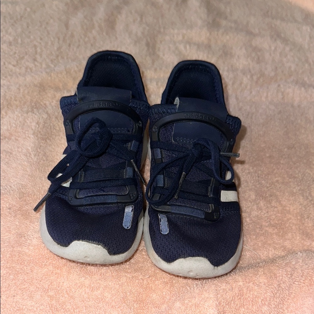 Adidas Blue and White Sneakers with Breathable Mesh